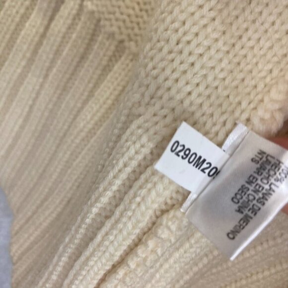 Antonio Melani Short Sleeve Cardigan Medium M Merino Wool Cream Cable Heavy Open - Picture 12 of 16